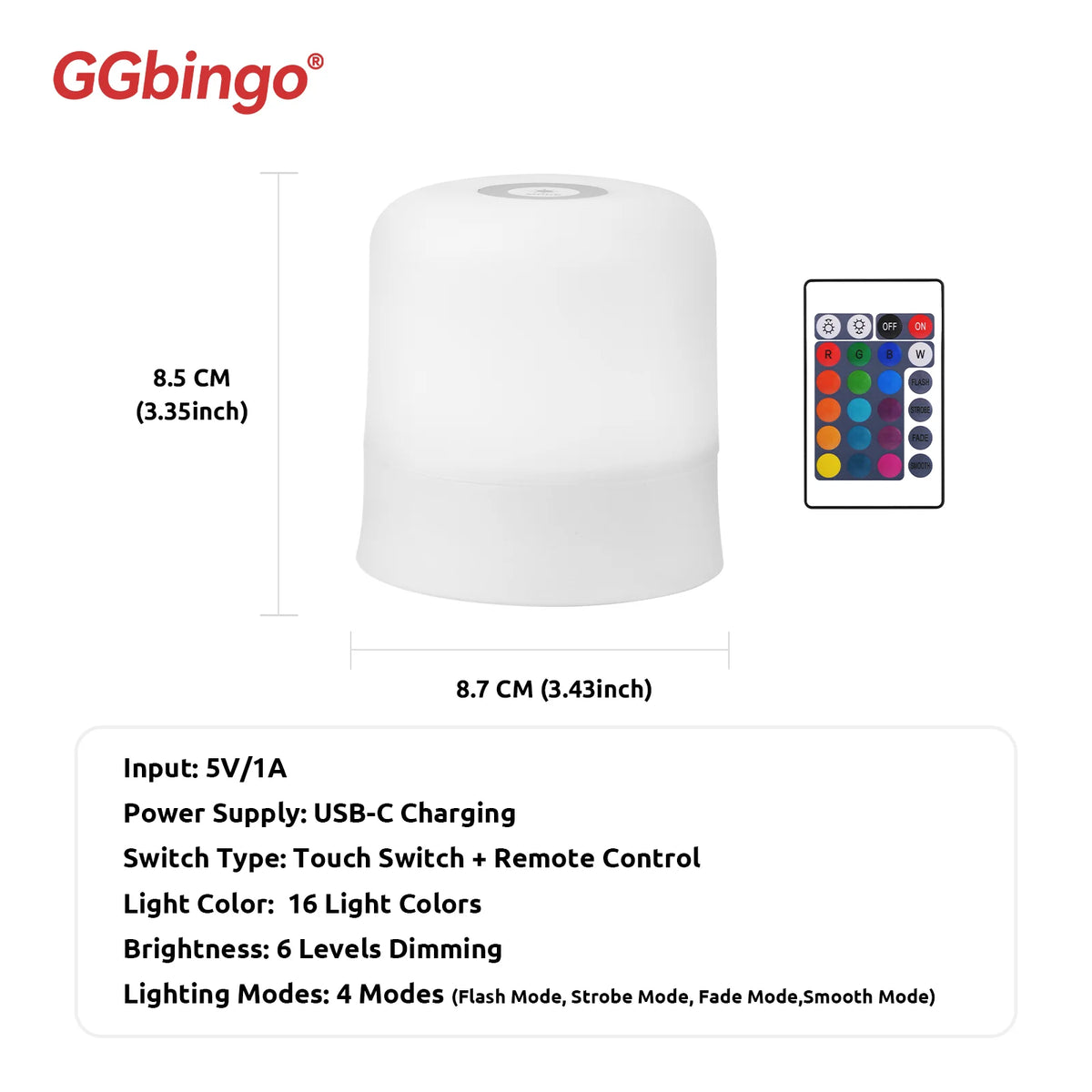 Lampe d'Ambiance Tactile Rechargeable