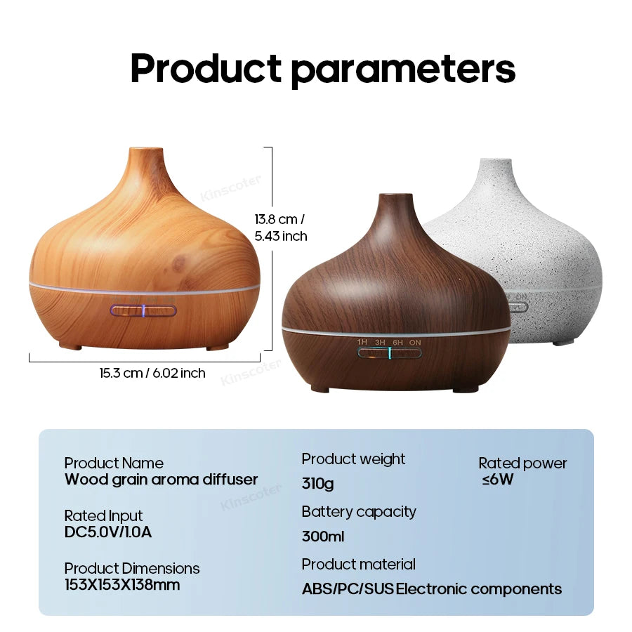 Diffuseur d'Huiles Essentielles Effet Bois