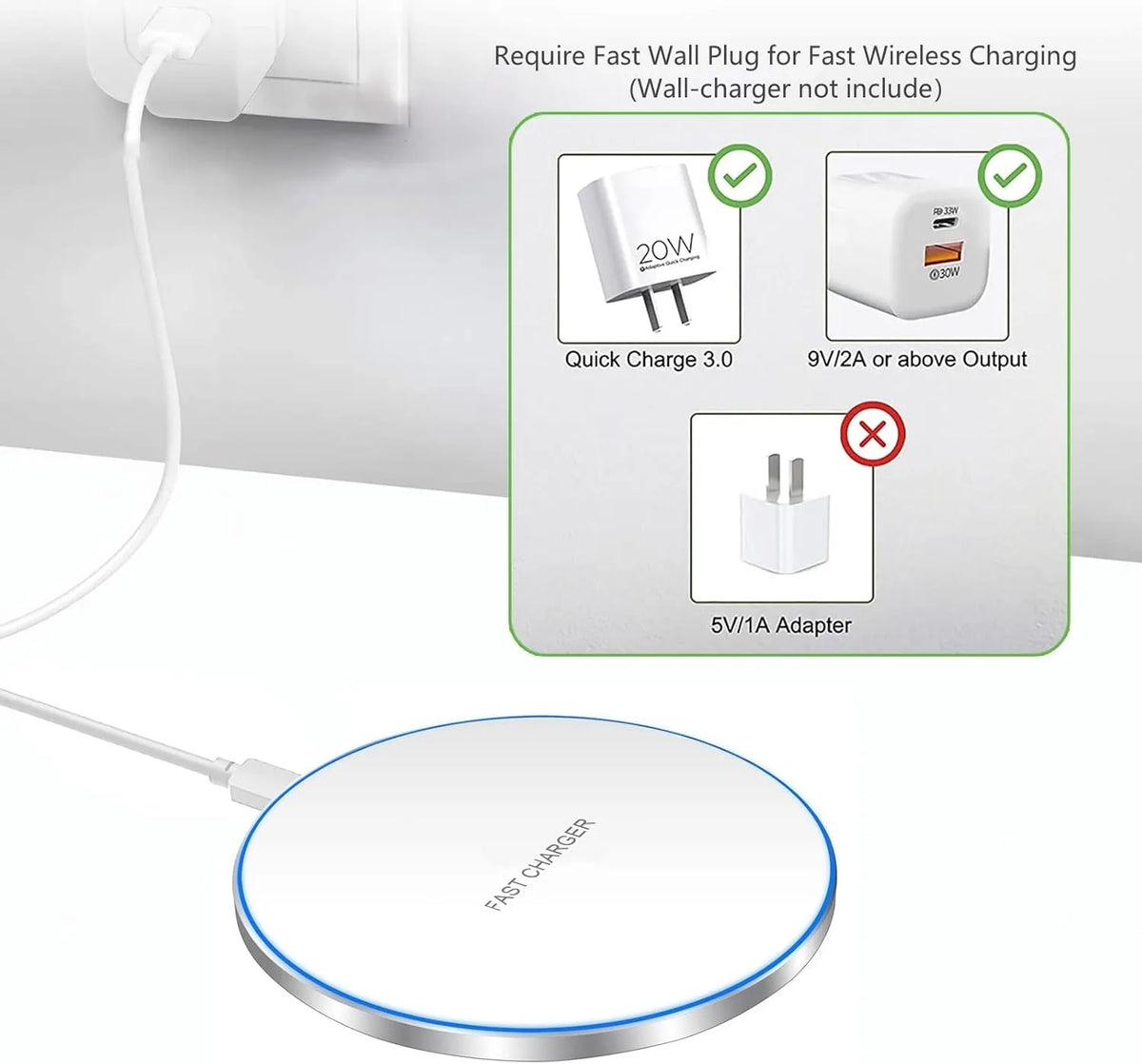 Chargeur Sans Fil Rapide Ultra-Fin