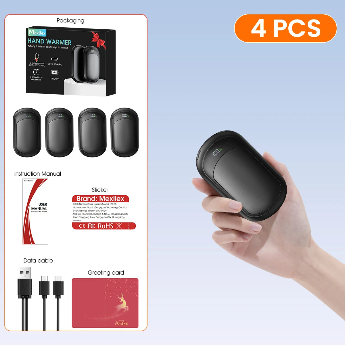 Chauffe-Mains Électriques Rechargeables – Lot de 2 ou 4